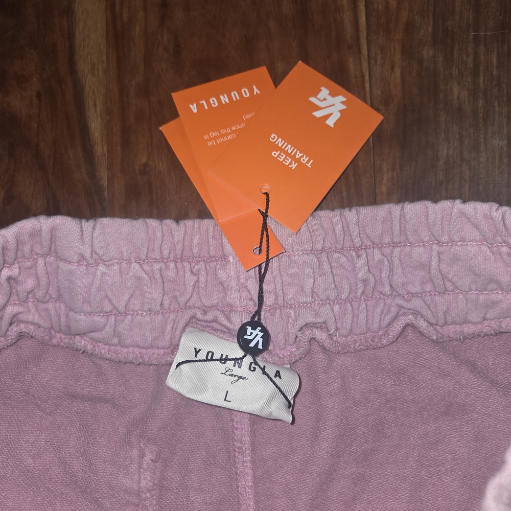 YoungLA Light Pink Athletic Drawstring Shorts - Picture 5 of 9